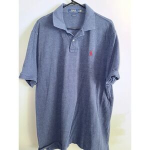 Polo Ralph Lauren Men Classic Fit Heather Blue Short Sleeve Polo Shirt XXL